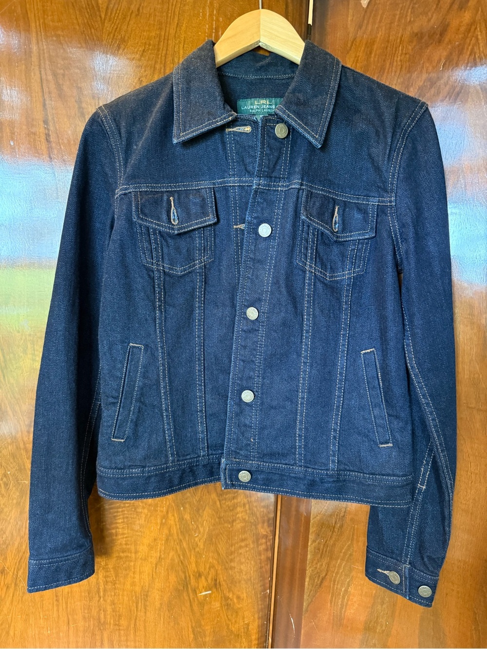 Lauren Ralph Lauren LRL Dark Wash Denim Trucker Jacket XS